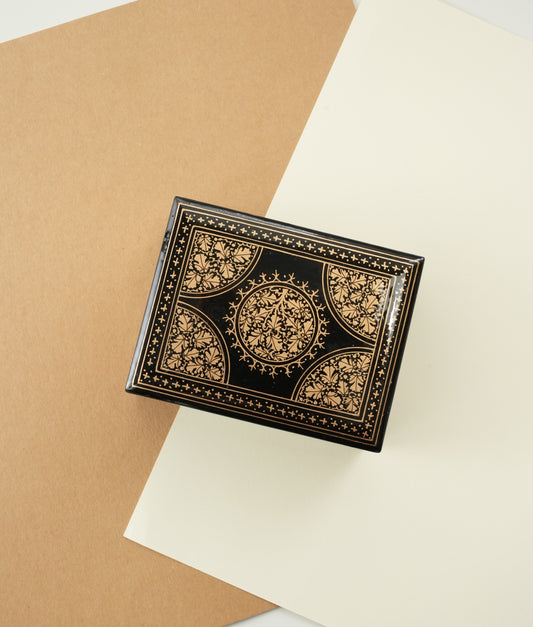 Golden Noir Classic Paper Mache Decorative Box
