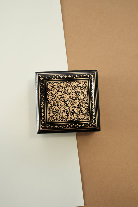 Golden Noir Paper Mache Decorative Box