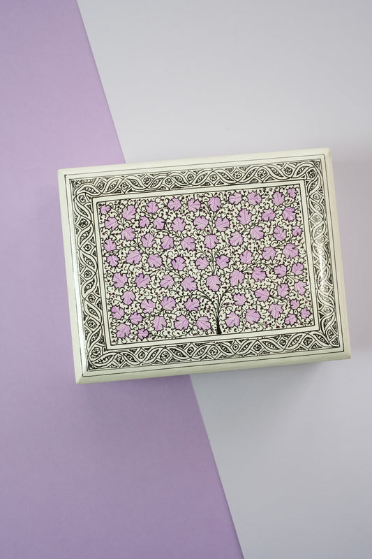 Lavender Lush Paper Mache Decorative Box